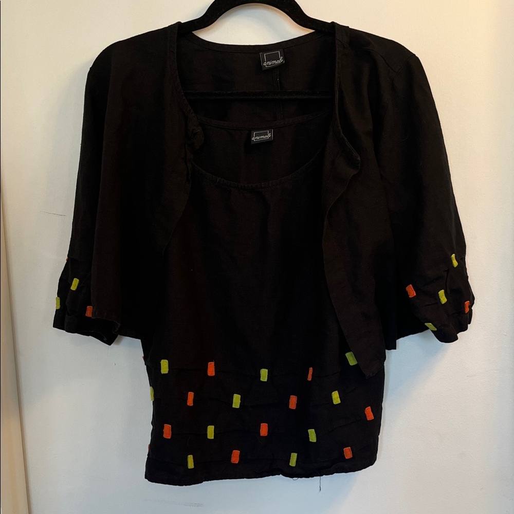 Animale Black 3 piece Set with Neon Orange & Neon Lime Accents